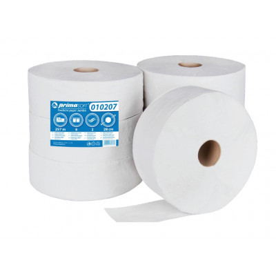 Toaletní papír JUMBO Ø 280, bělený recyklát, 2-vrstvý, 6...