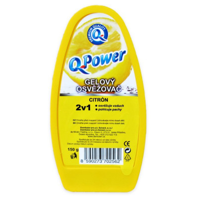 Q power gelový osvěžovač vzduchu 2v1 citrón 150 g