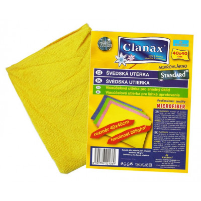 Švédská utěrka Clanax Standard 40x40cm 205g/m2 žlutá